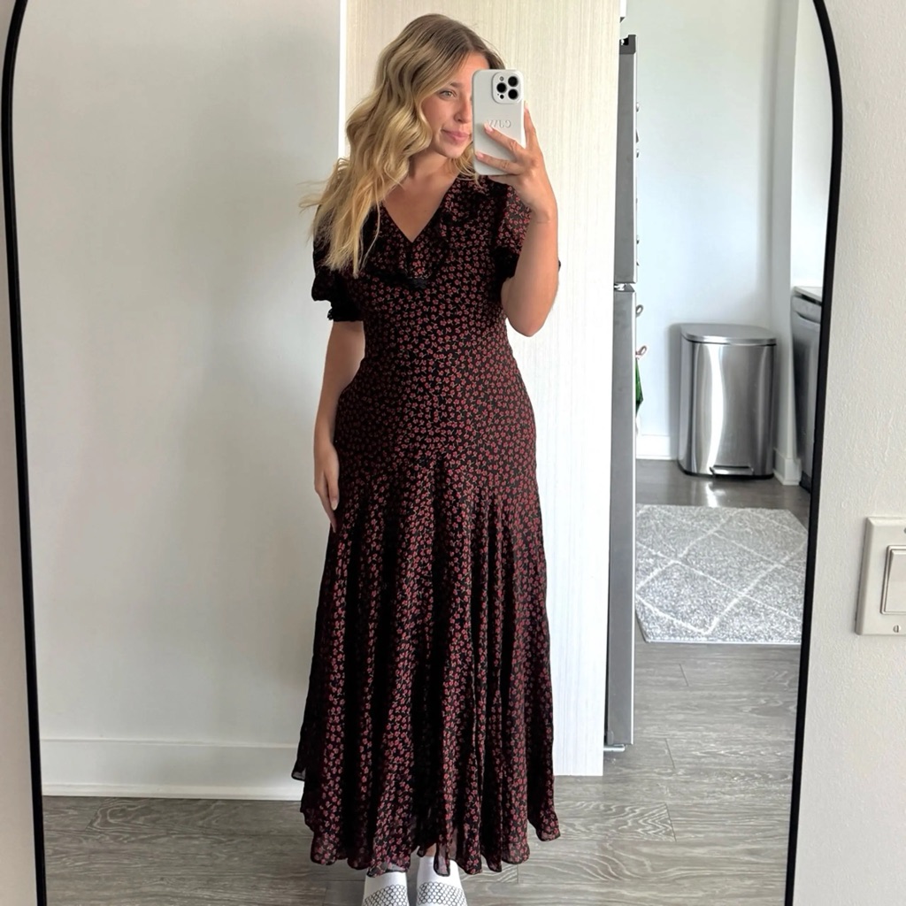 Reformation Evra Lace Trim Maxi Dress Nwot